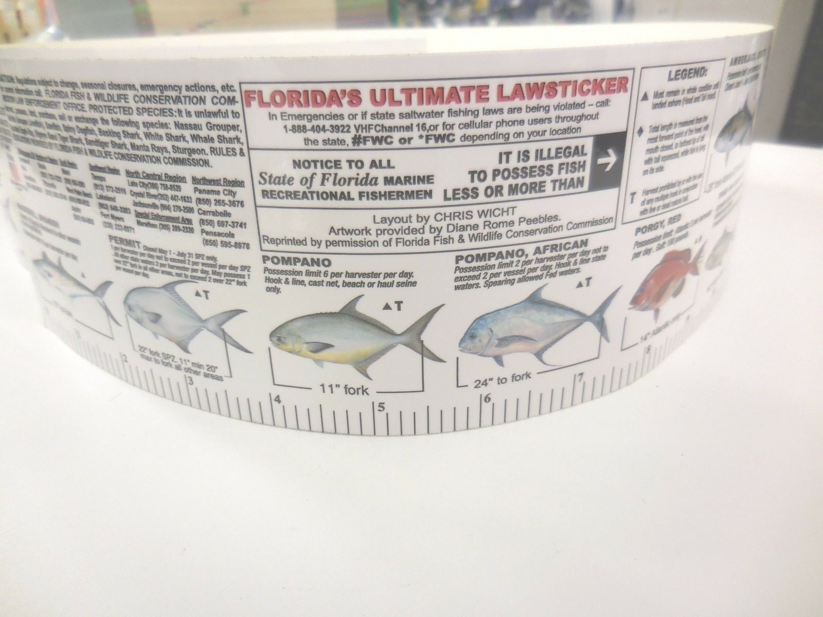 Florida Ultimate Law Sticker Fish Ruler