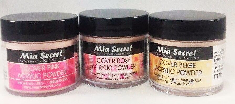Mia Secret Acrylic Powder - Cover Beige/pink/rose 1 Oz - 3 Pcs Set